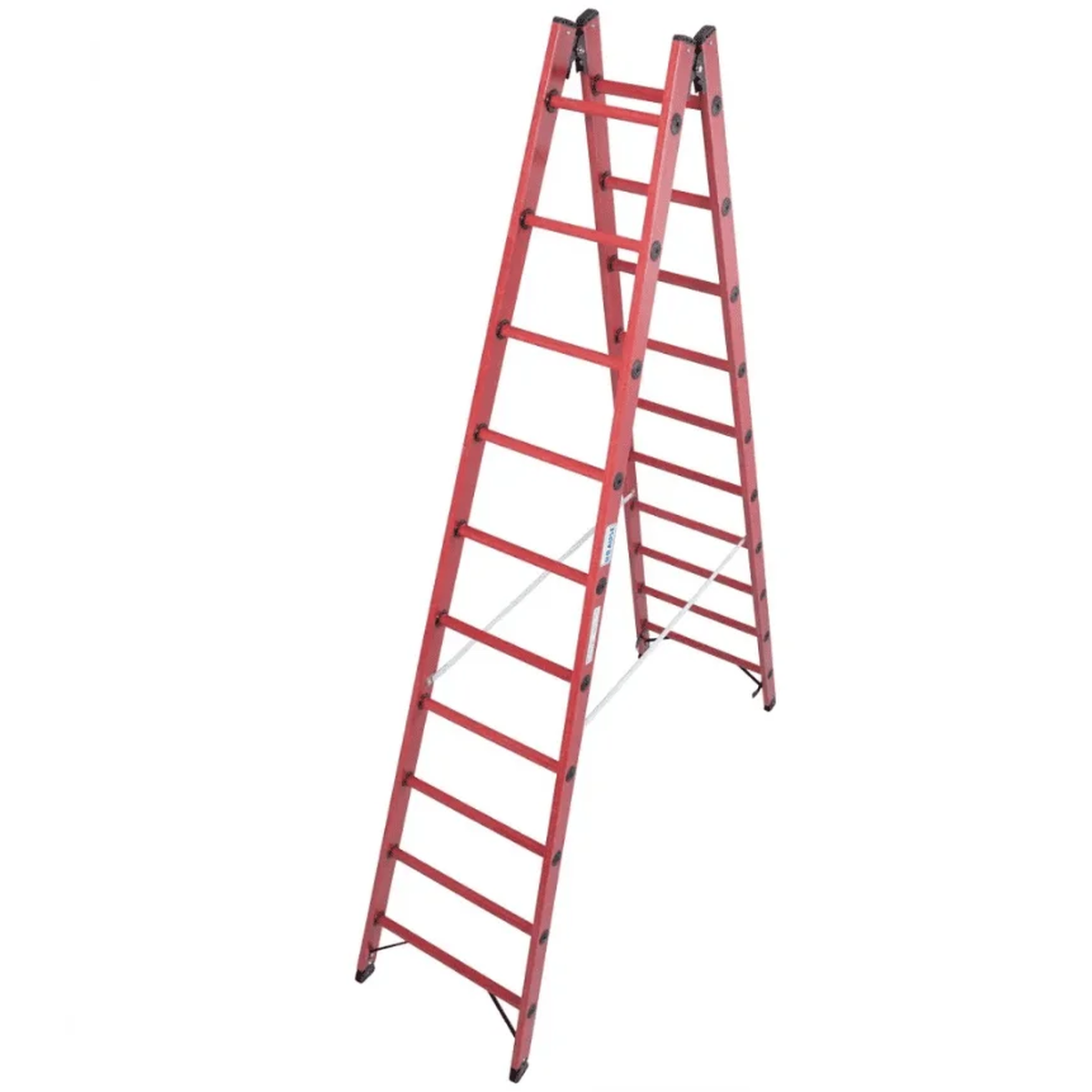 Стремянка диэлектрическая двухсторонняя 2х12 ступеней для электромонтажных работ, стеклопластиковые боковины, рифлёные ступени